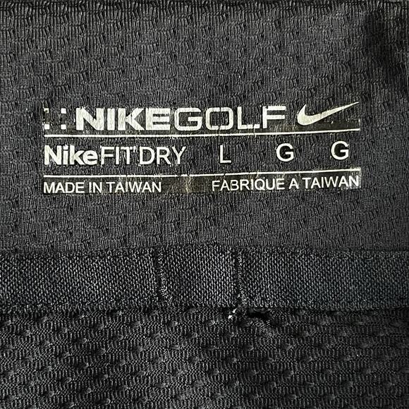 Nike Golf Mens Fitdry Polo‎ Shirt Large Black Athletic Activewear Lightweight - Picture 3 of 10
